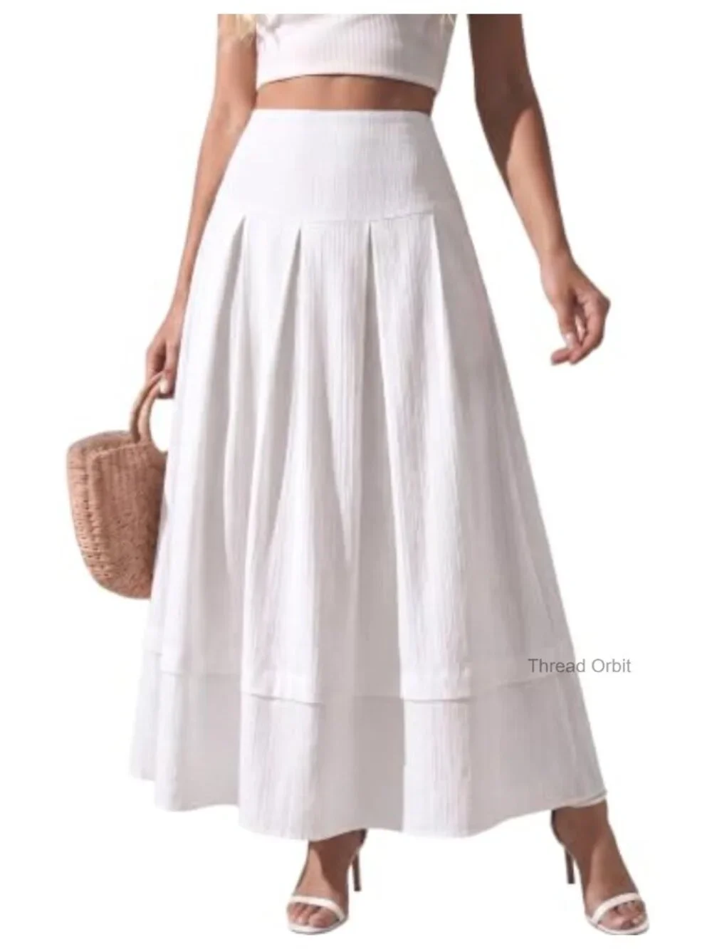 Women's High Waisted Ruffle Tiered Maxi Skirt with Pockets